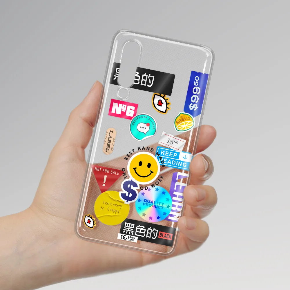 Happy Stıckers Huawei P30 Clear TPU Case