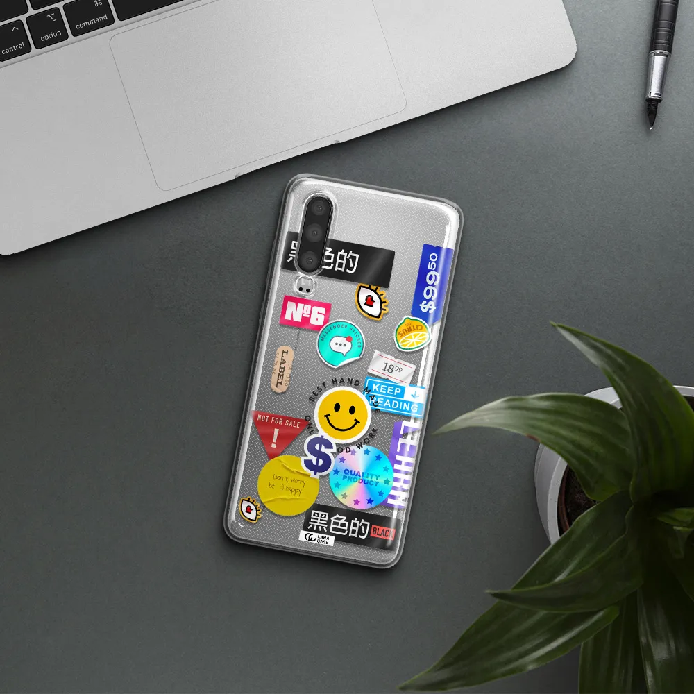 Happy Stıckers Huawei P30 Clear TPU Case