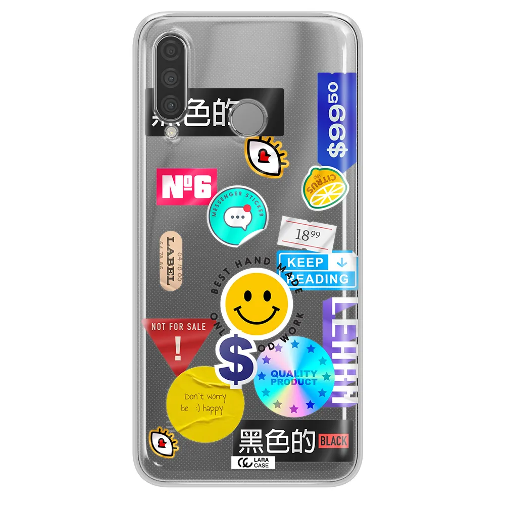Happy Stıckers Huawei P30 Lite Clear TPU Case