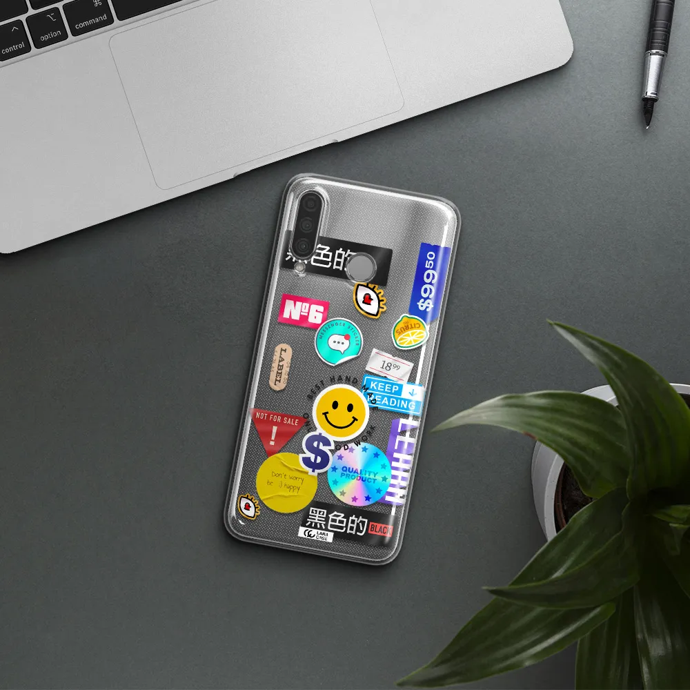 Happy Stıckers Huawei P30 Lite Clear TPU Case