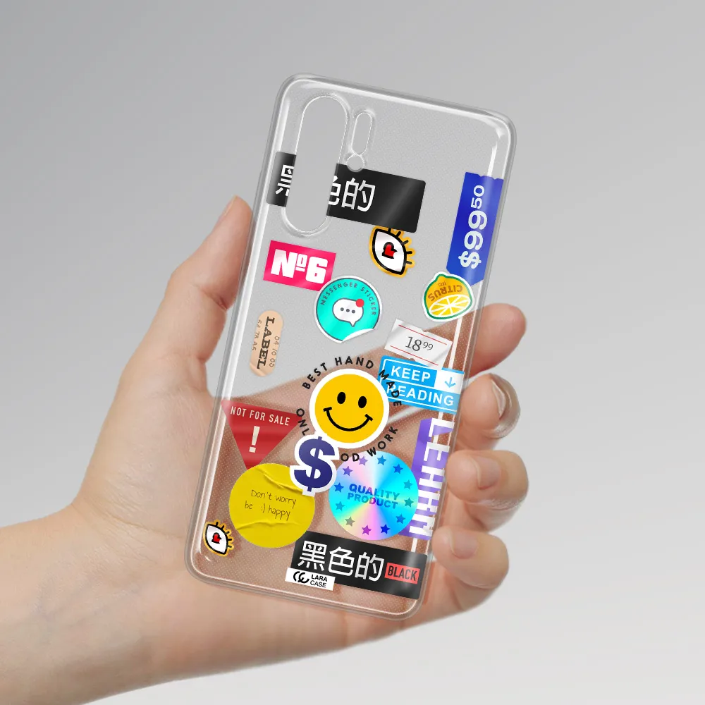 Happy Stıckers Huawei P30 Pro Clear TPU Case