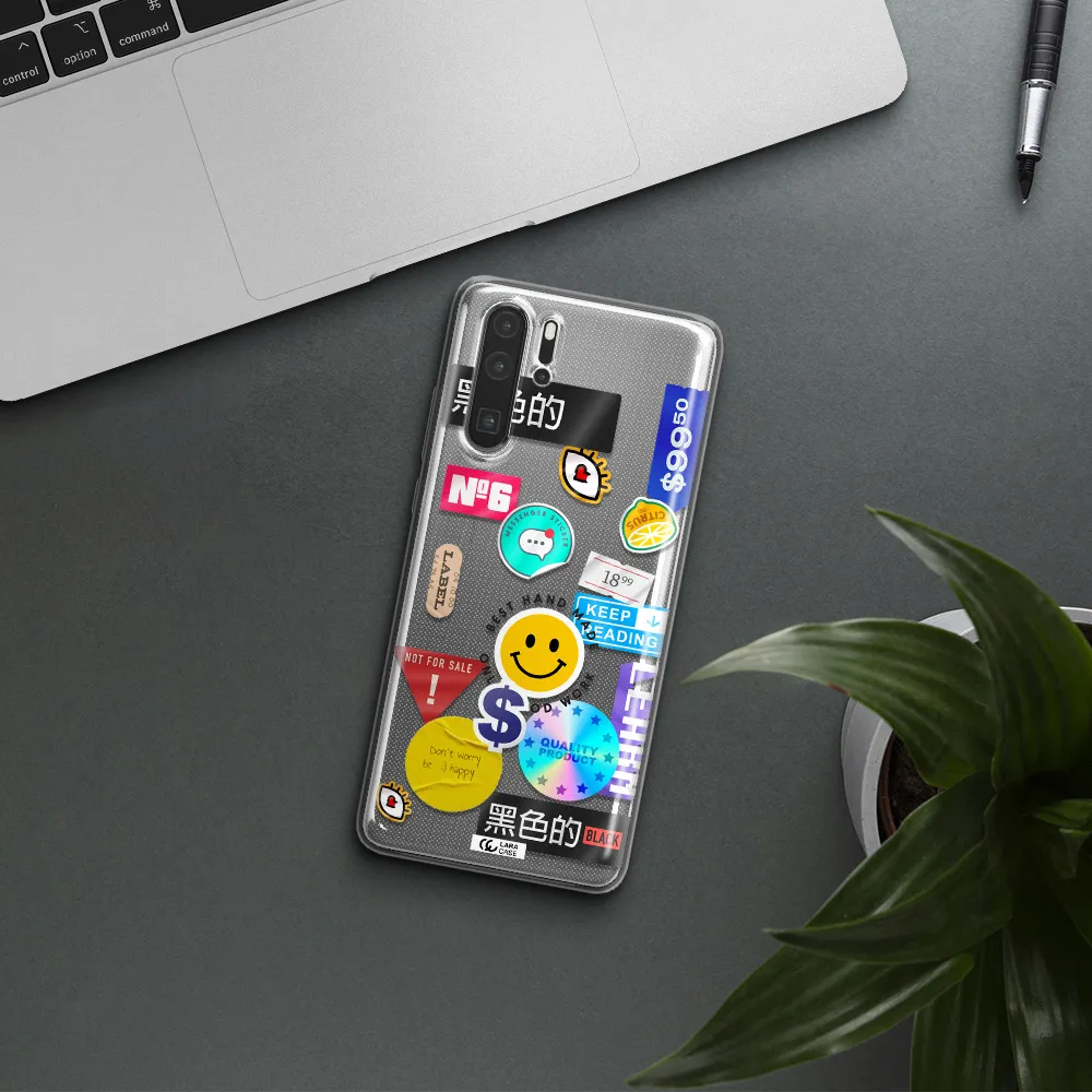 Happy Stıckers Huawei P30 Pro Clear TPU Case