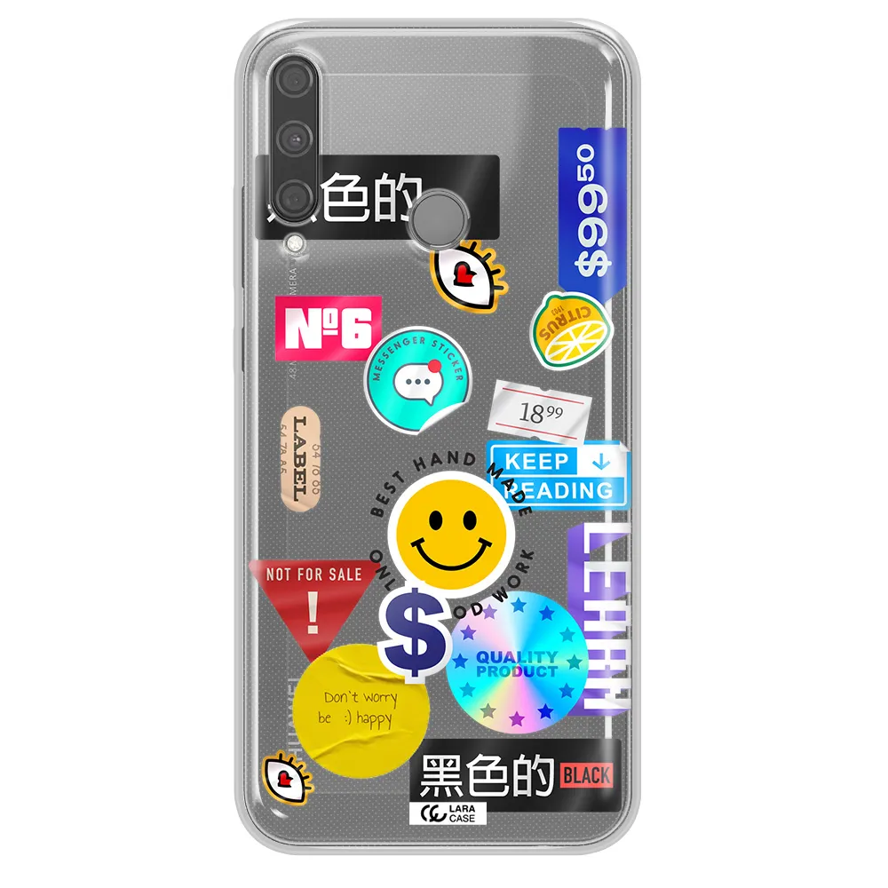 Happy Stıckers Huawei P40 Lite E Clear TPU Case