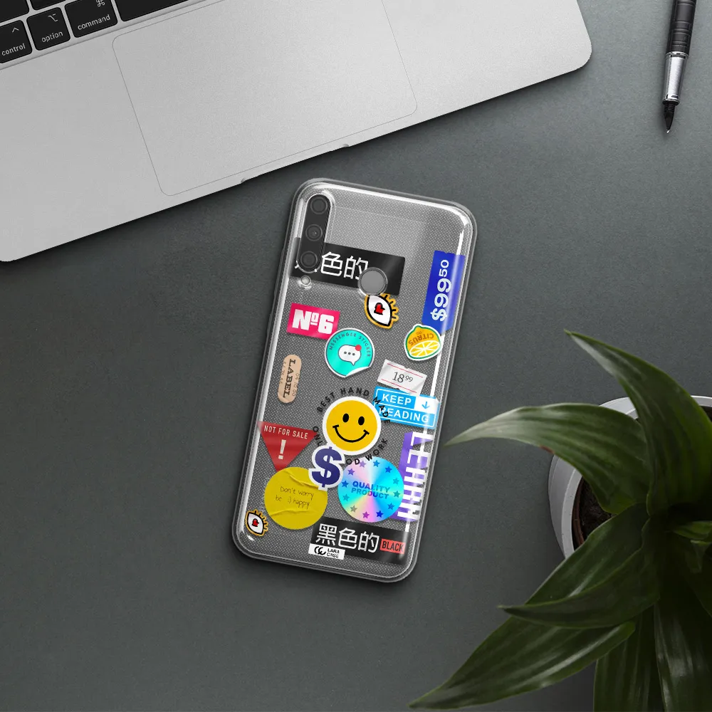 Happy Stıckers Huawei P40 Lite E Clear TPU Case