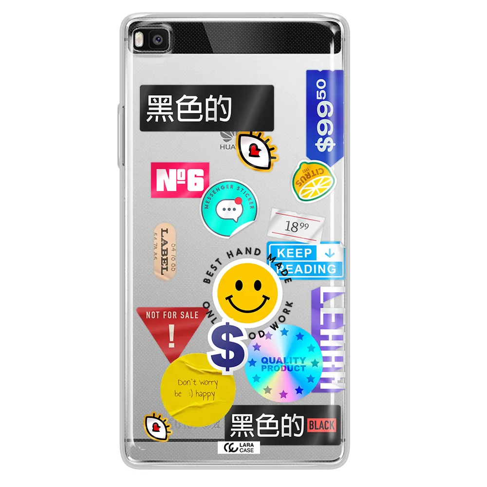 Happy Stıckers Huawei P8 Clear TPU Case