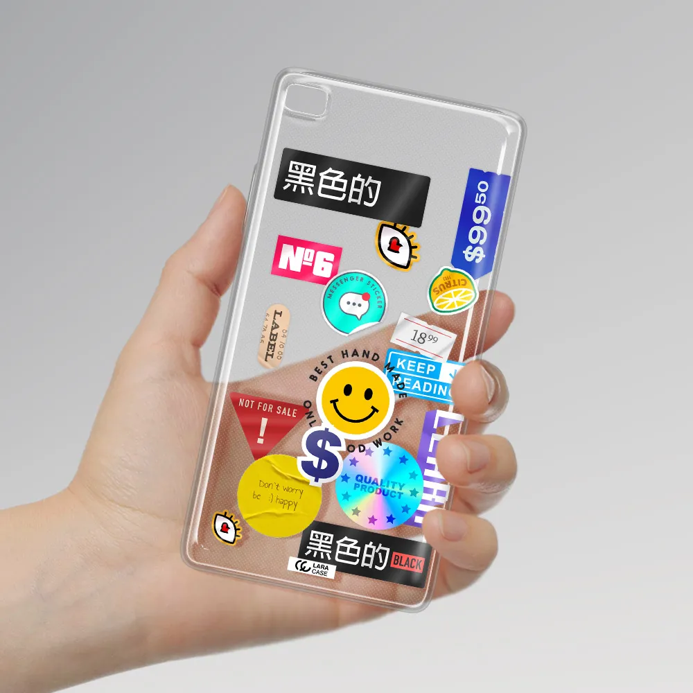 Happy Stıckers Huawei P8 Clear TPU Case