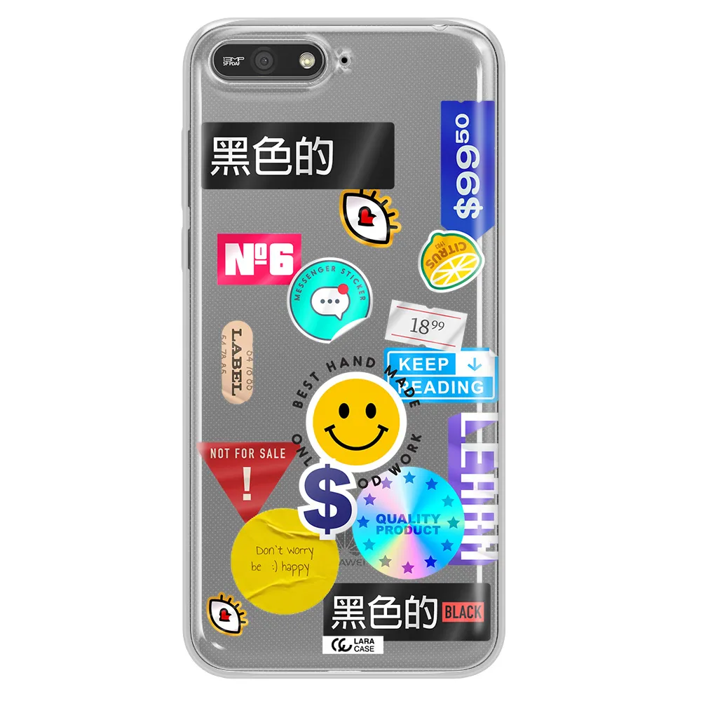 Happy Stıckers Huawei Y6 2018 Clear TPU Case