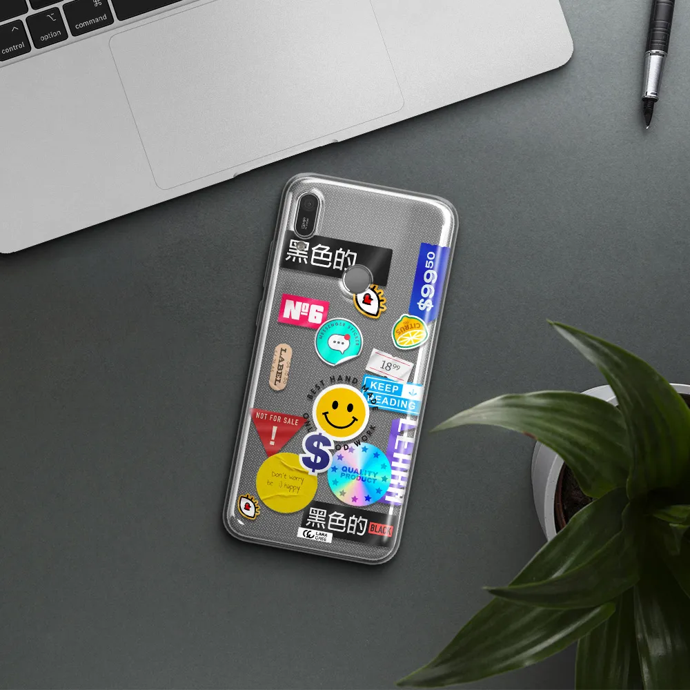Happy Stıckers Huawei Y6 2019 Clear TPU Case