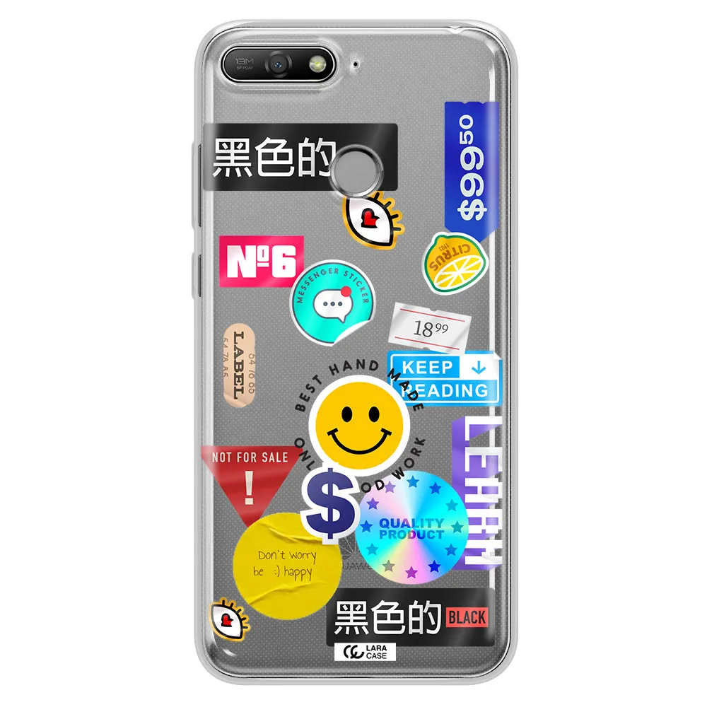 Happy Stıckers Huawei Y6 Prime 2018 Clear TPU Case