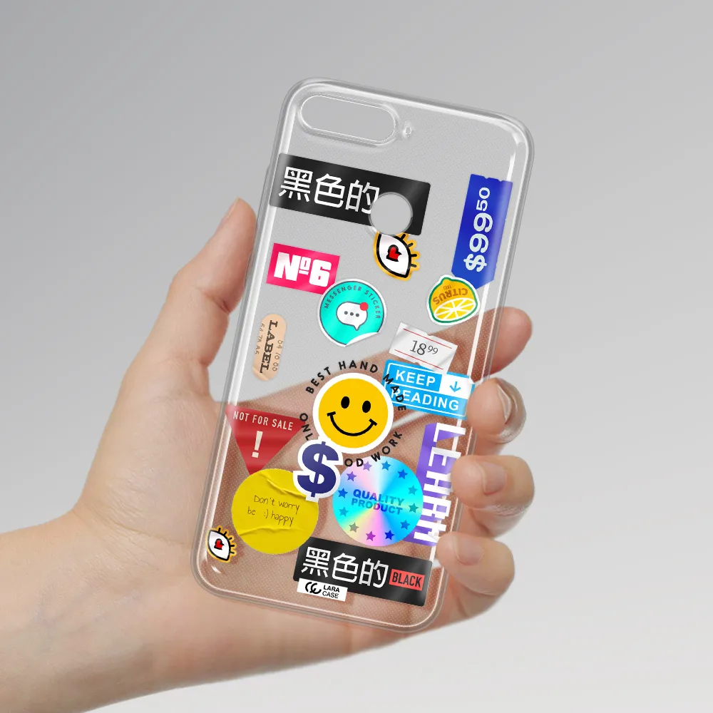 Happy Stıckers Huawei Y6 Prime 2018 Clear TPU Case