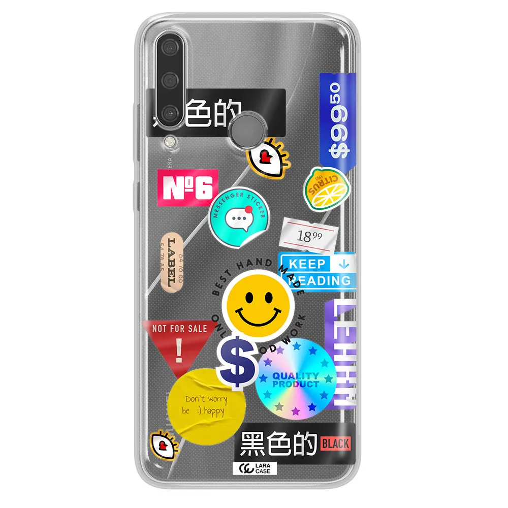 Happy Stıckers Huawei Y6P Clear TPU Case