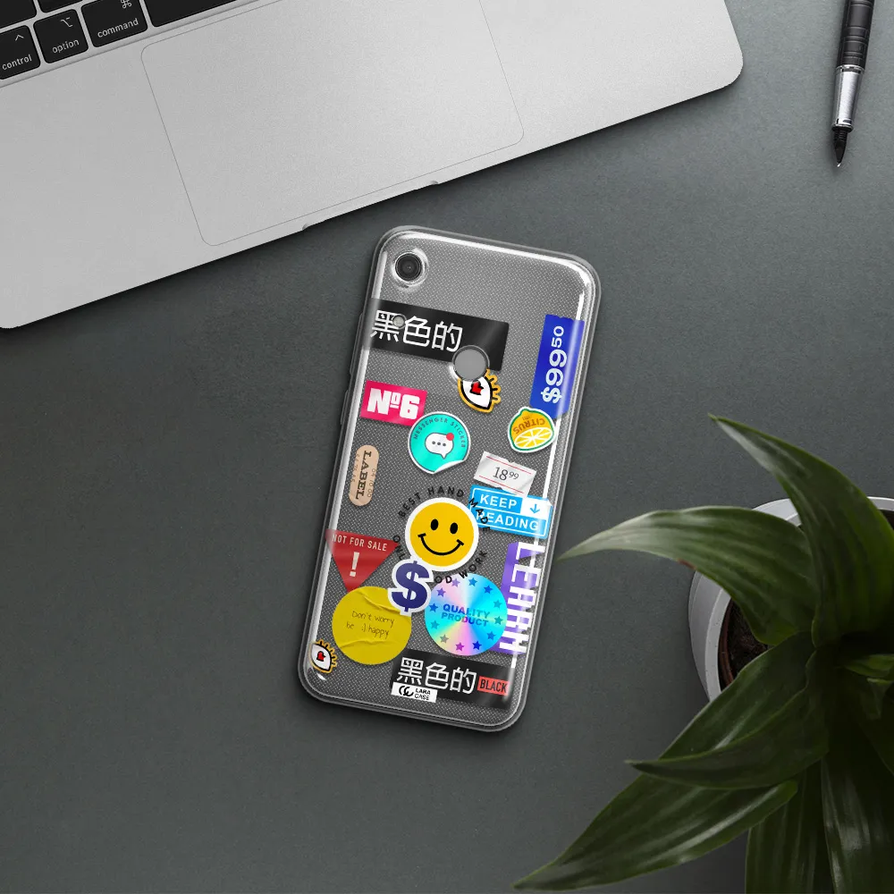 Happy Stıckers Huawei Y6S Clear TPU Case