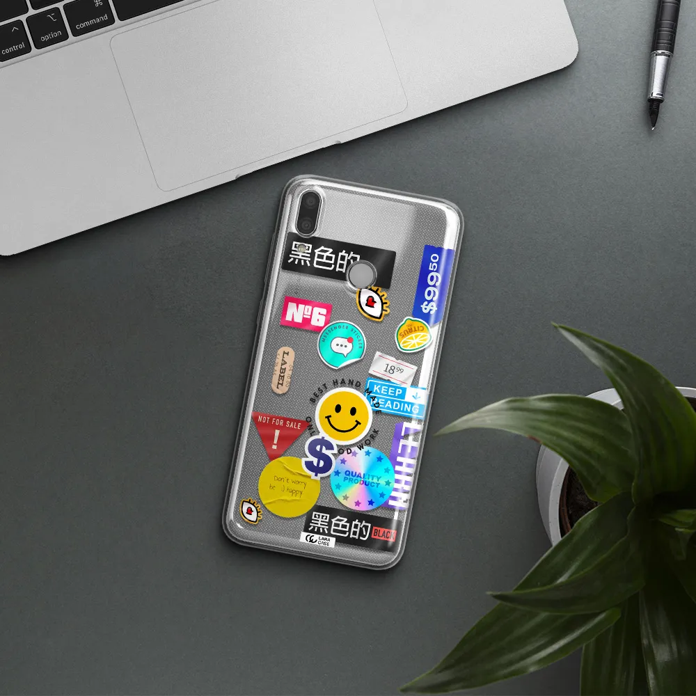 Happy Stıckers Huawei Y9 2019 Clear TPU Case