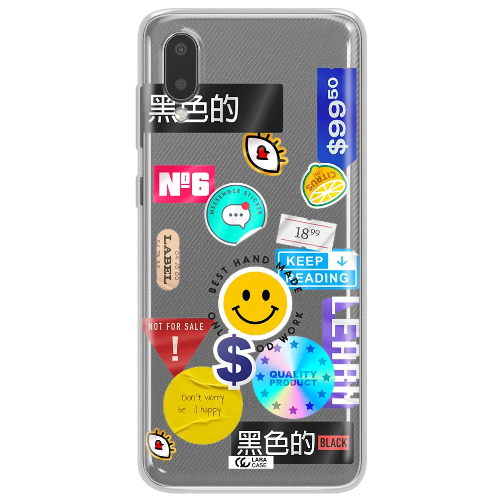 Happy Stıckers Samsung A02 Clear TPU Case