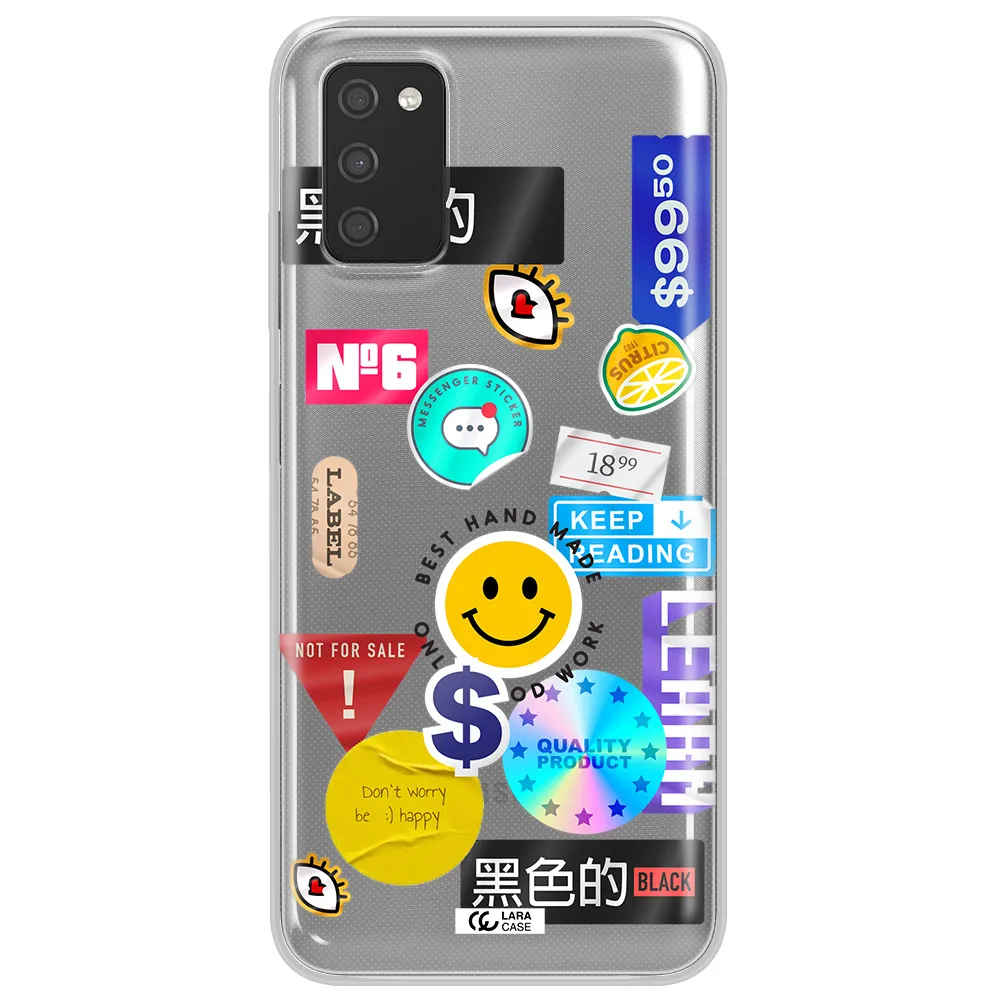 Happy Stıckers Samsung A03S Clear TPU Case