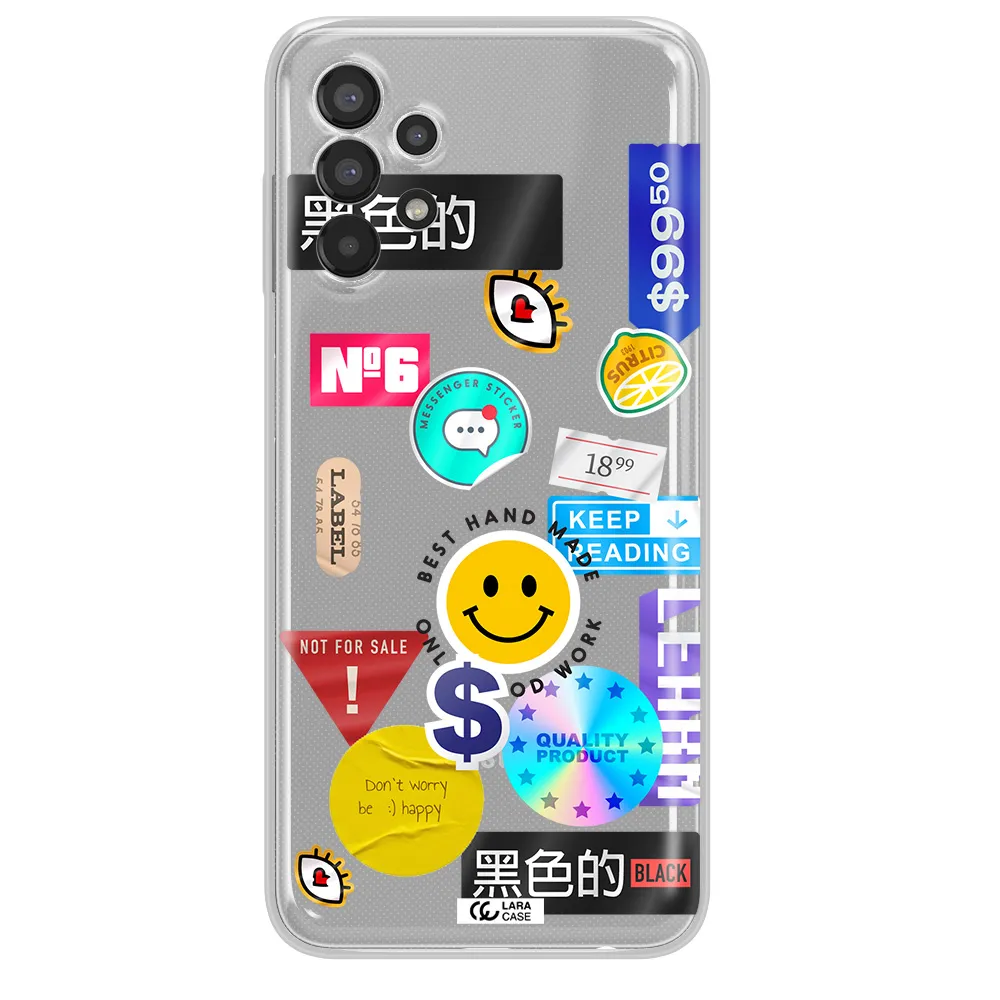 Happy Stıckers Samsung A13 Clear TPU Case
