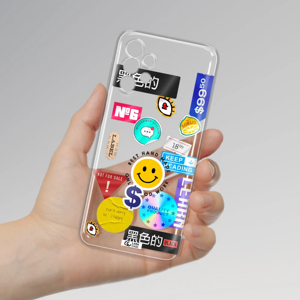 Happy Stıckers Samsung A13 Clear TPU Case