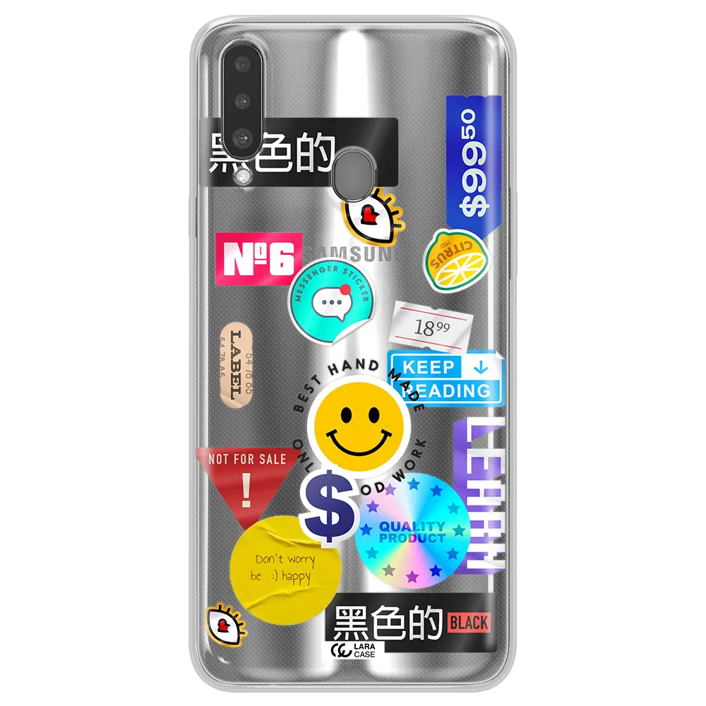Happy Stıckers Samsung A20S Clear TPU Case