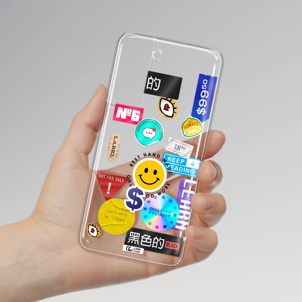 Happy Stıckers Samsung A21 Fe Clear TPU Case
