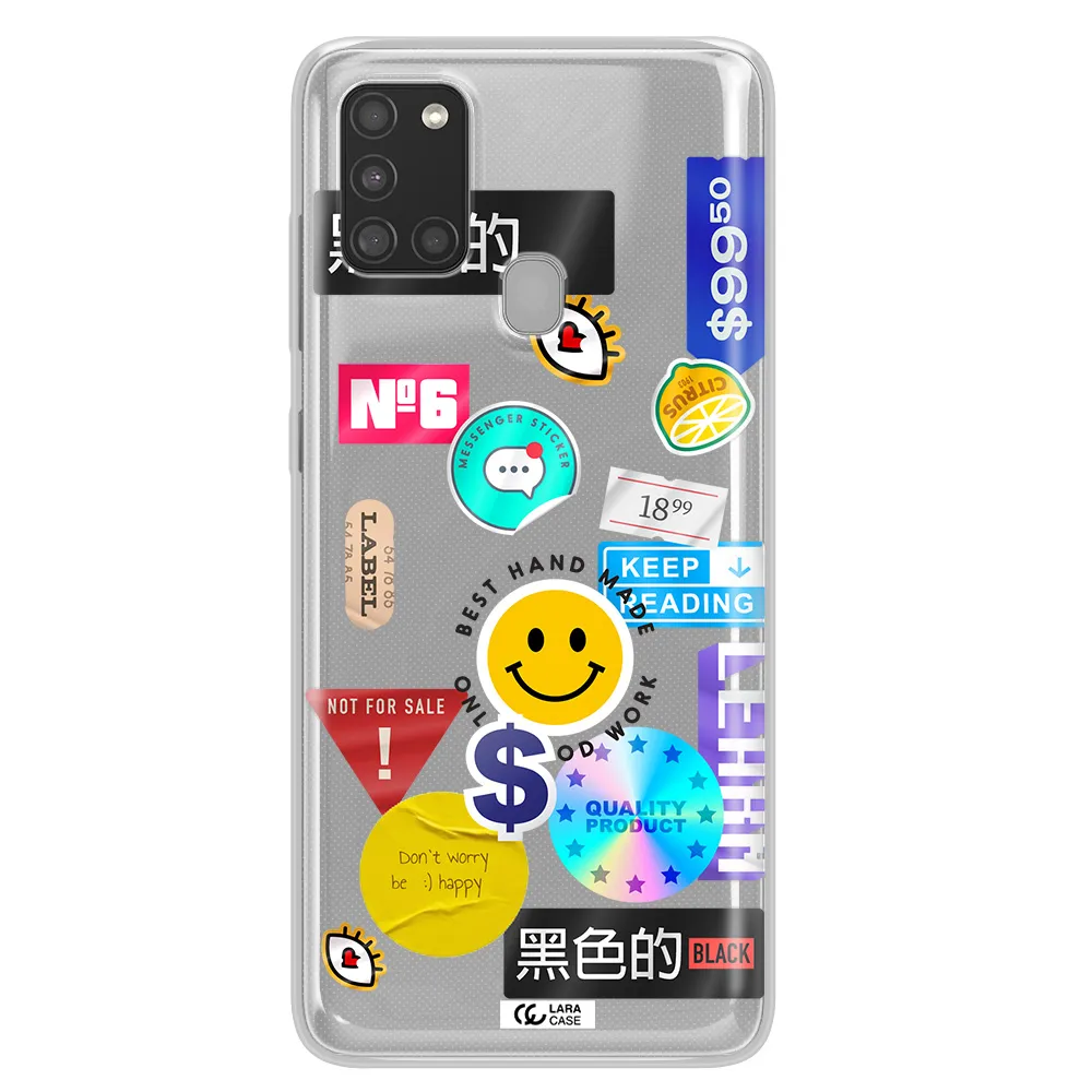 Happy Stıckers Samsung A21S Clear TPU Case