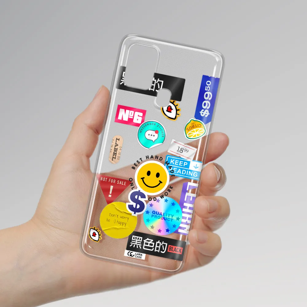 Happy Stıckers Samsung A21S Clear TPU Case