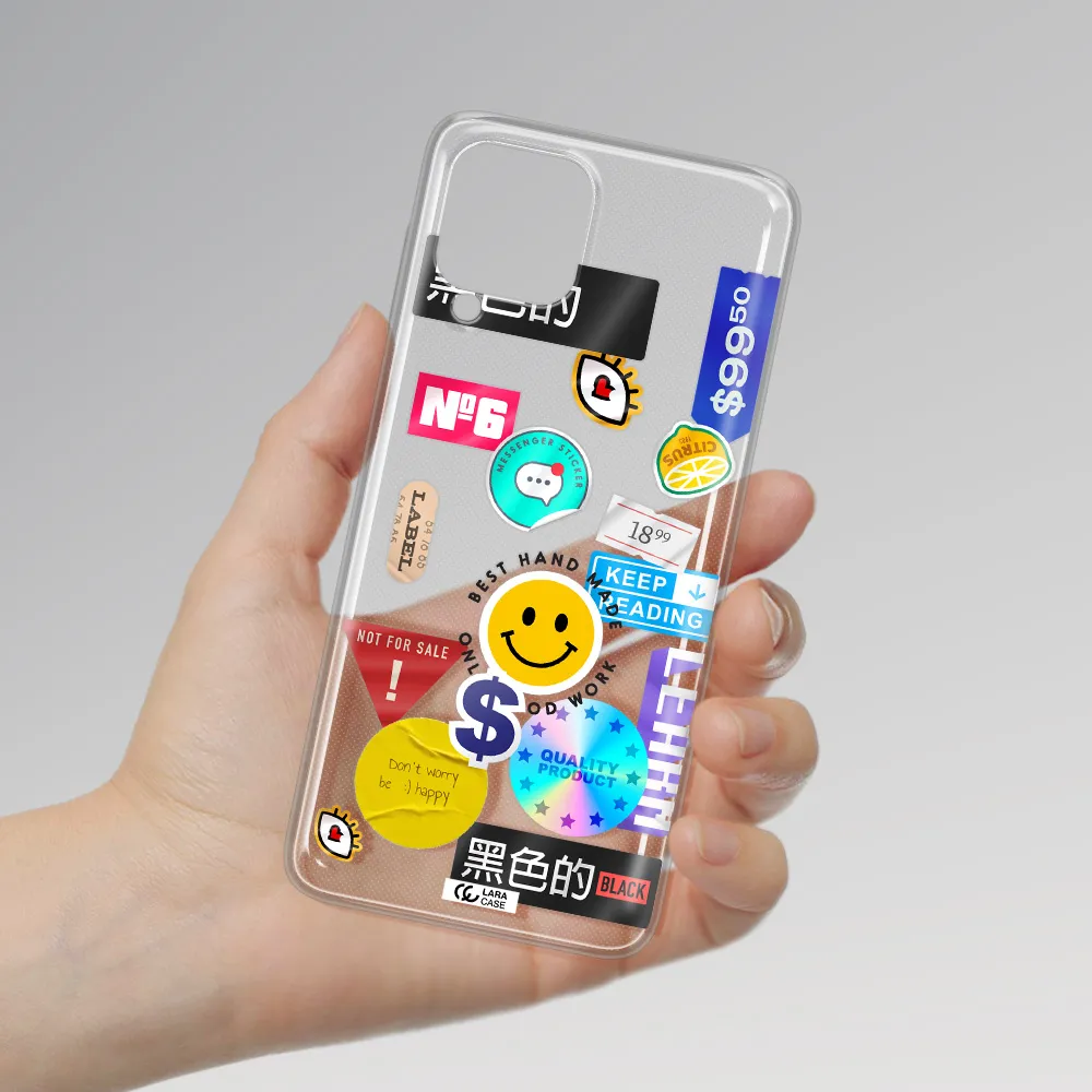 Happy Stıckers Samsung A22 4g Clear TPU Case