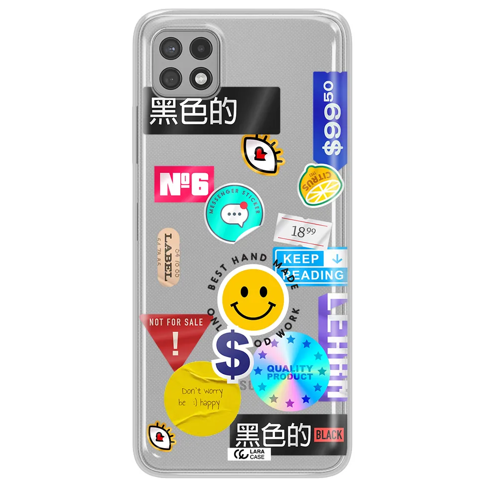 Happy Stıckers Samsung A22 5g Clear TPU Case