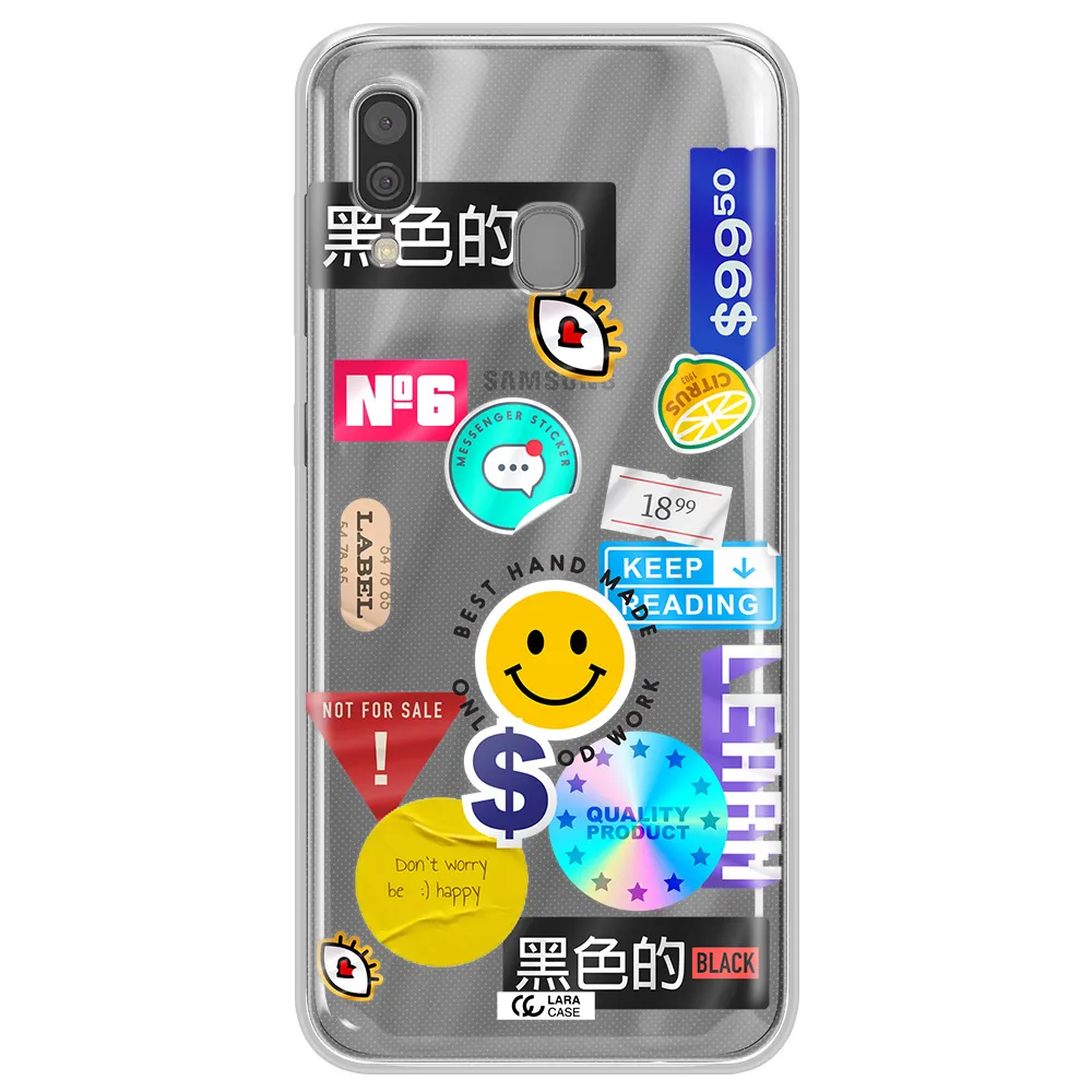 Happy Stıckers Samsung A30 Clear TPU Case