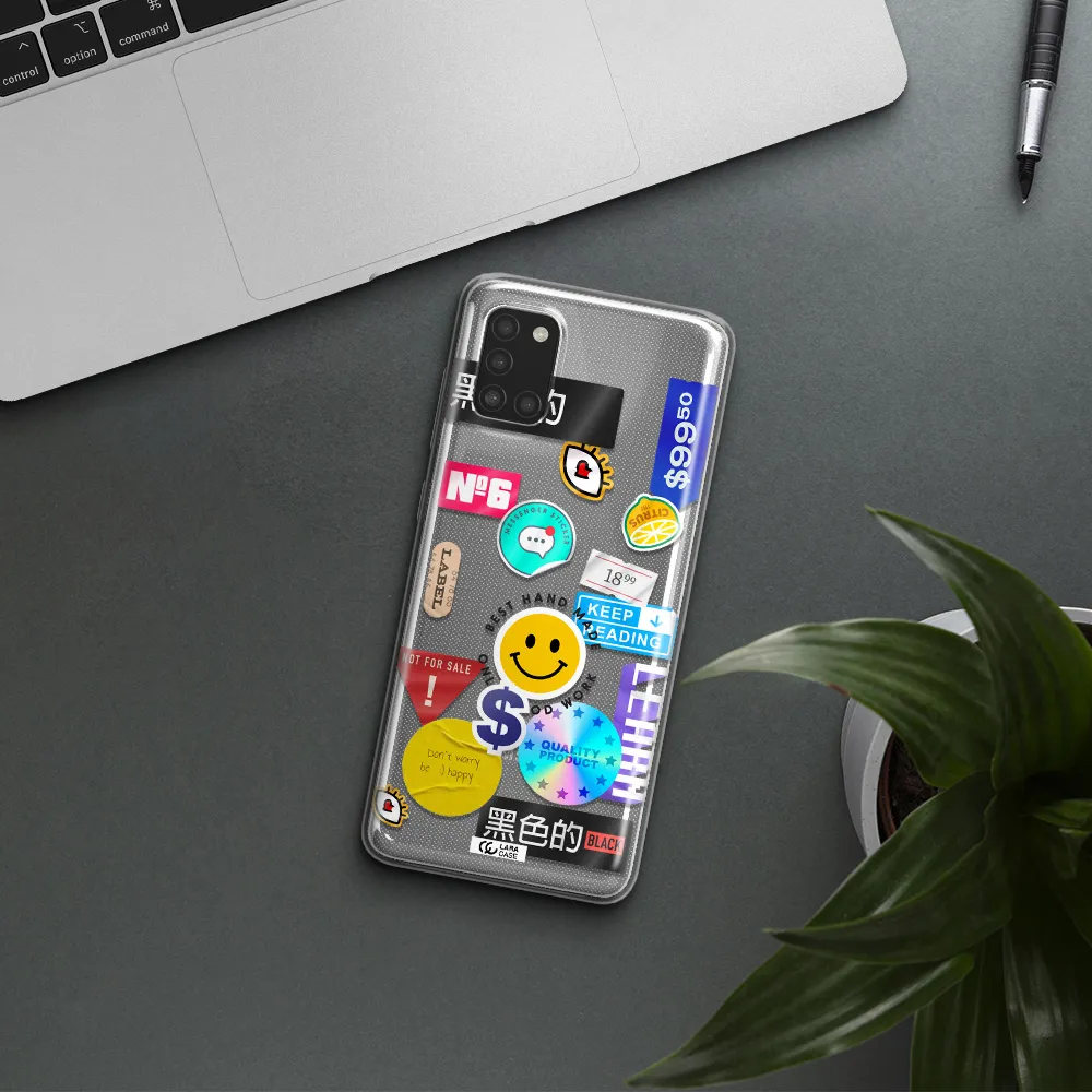 Happy Stıckers Samsung A31 Clear TPU Case