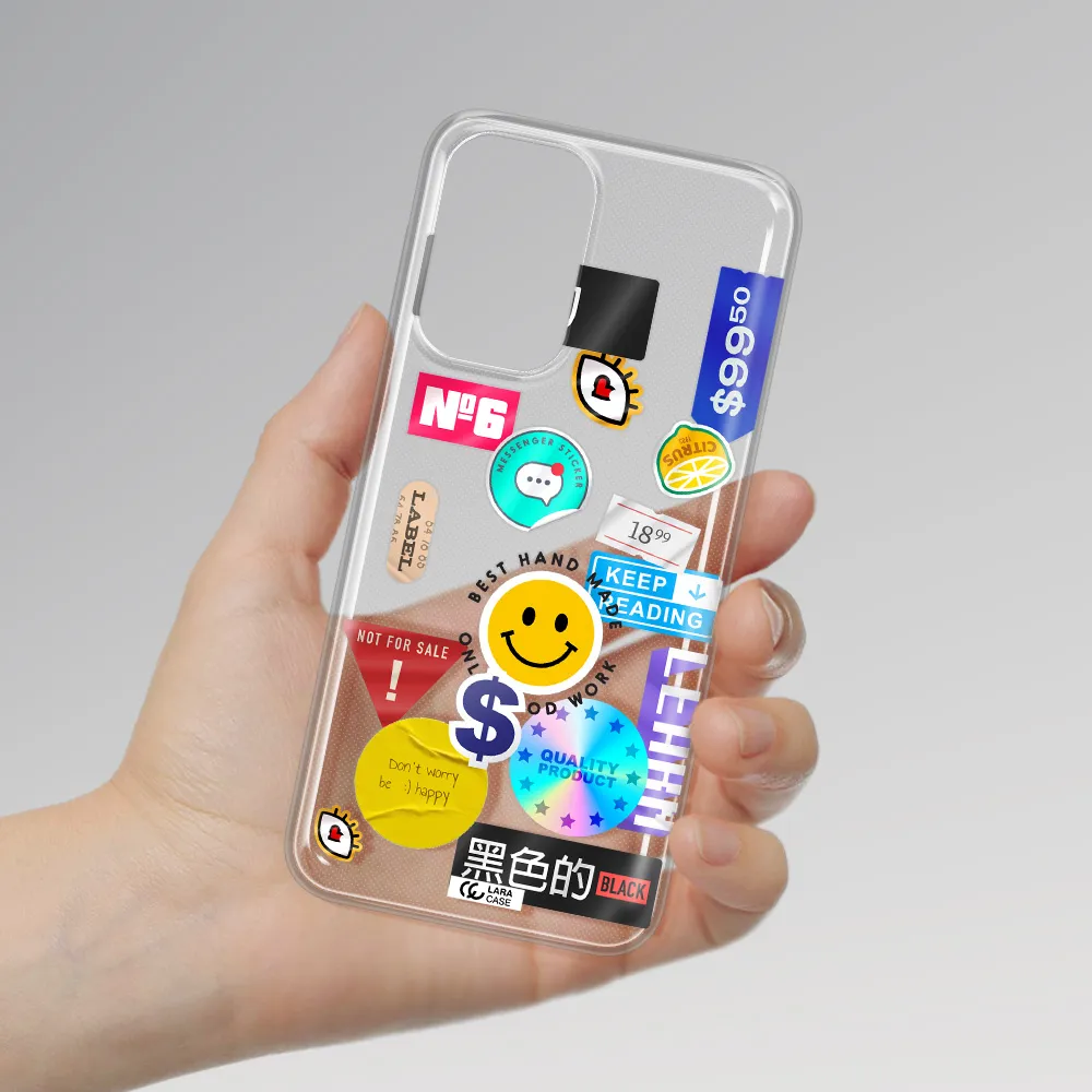 Happy Stıckers Samsung A33 Clear TPU Case