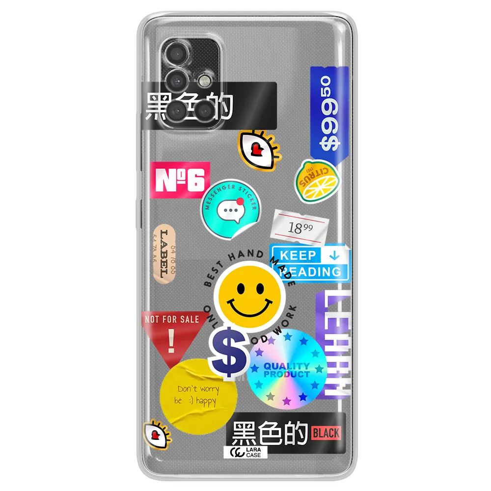 Happy Stıckers Samsung A40S Clear Tpu Case