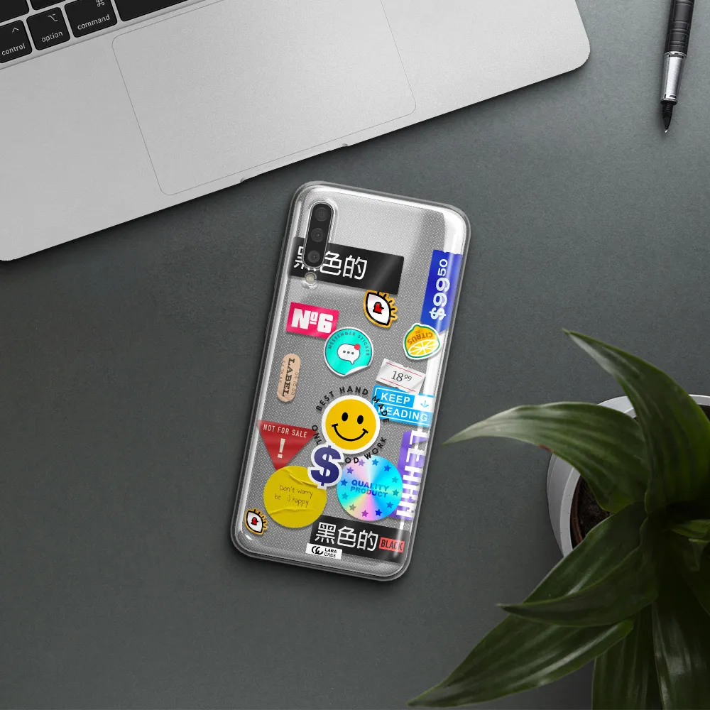 Happy Stıckers Samsung A50 Clear TPU Case
