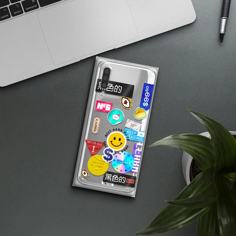 Happy Stıckers Samsung A50S Clear Tpu Case
