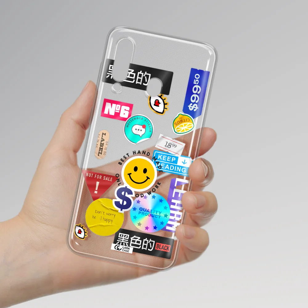 Happy Stıckers Samsung A60 Clear TPU Case
