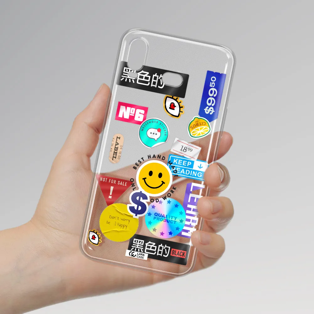 Happy Stıckers Samsung A6S Clear TPU Case