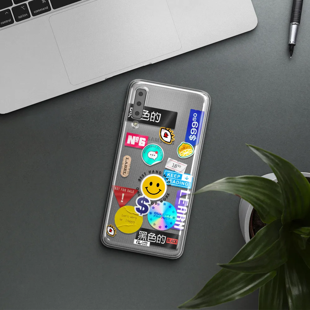 Happy Stıckers Samsung A7 2018 Clear TPU Case