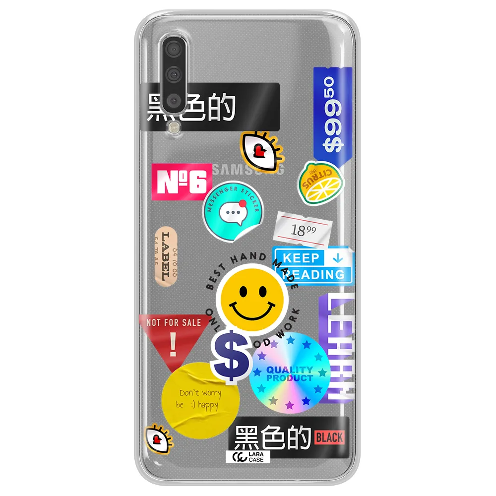 Happy Stıckers Samsung A70 Clear TPU Case
