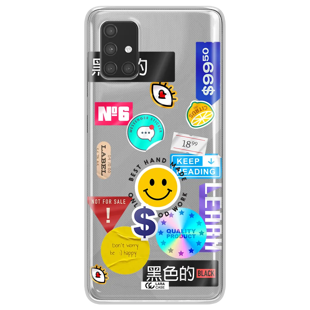 Happy Stıckers Samsung A71 Clear TPU Case