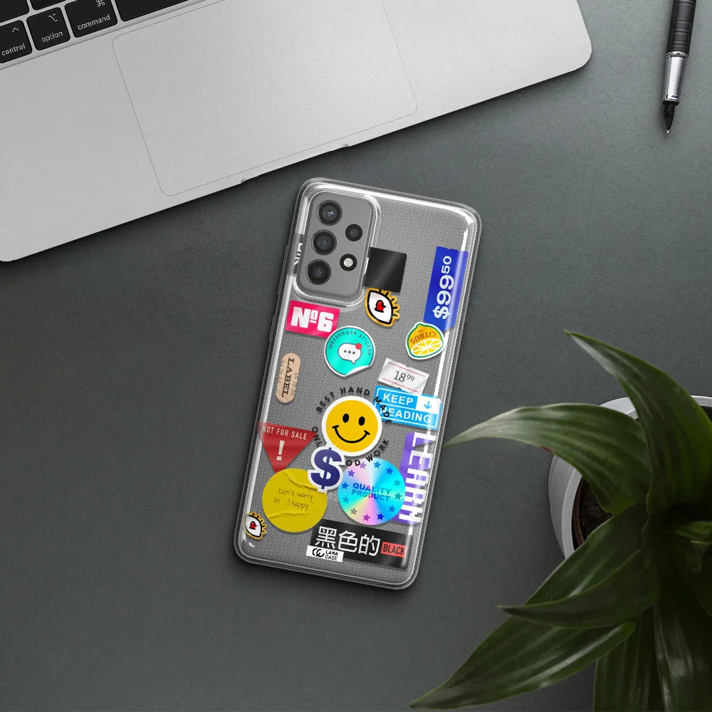 Happy Stıckers Samsung A72 Clear TPU Case