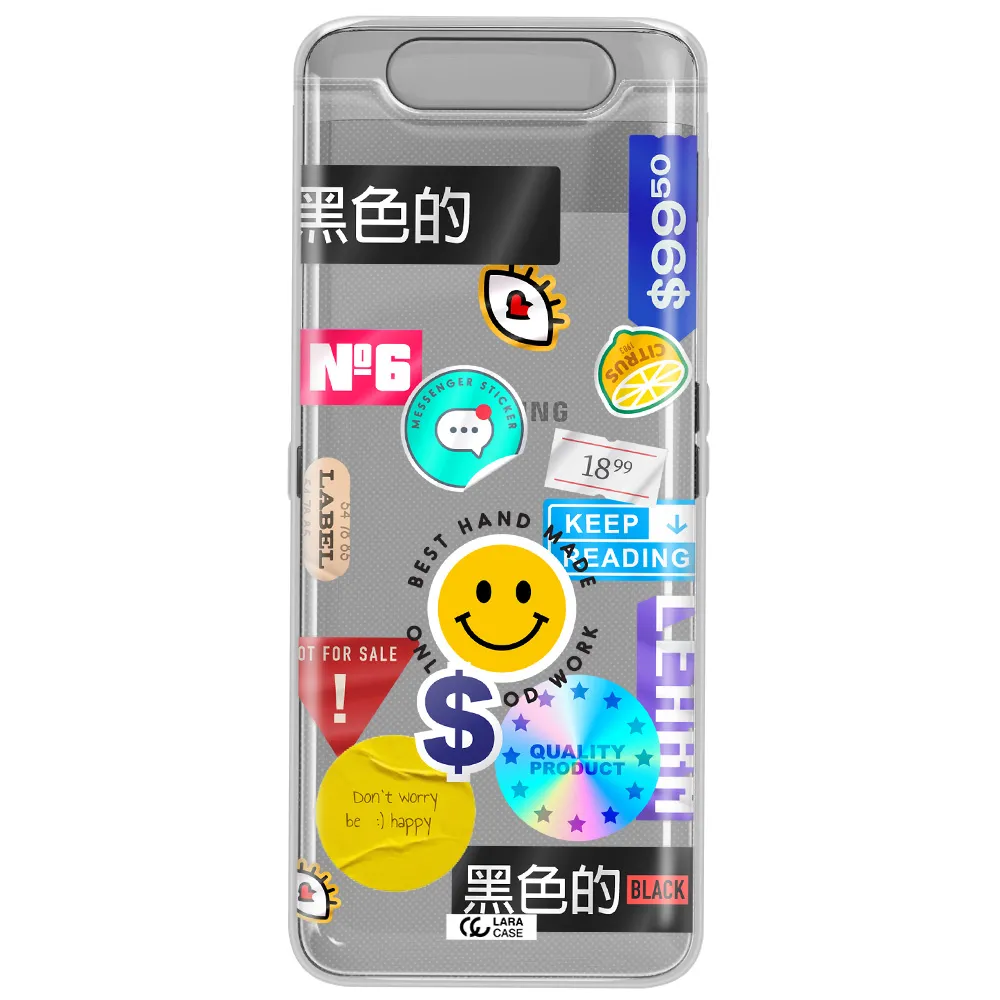 Happy Stıckers Samsung A80 Clear TPU Case