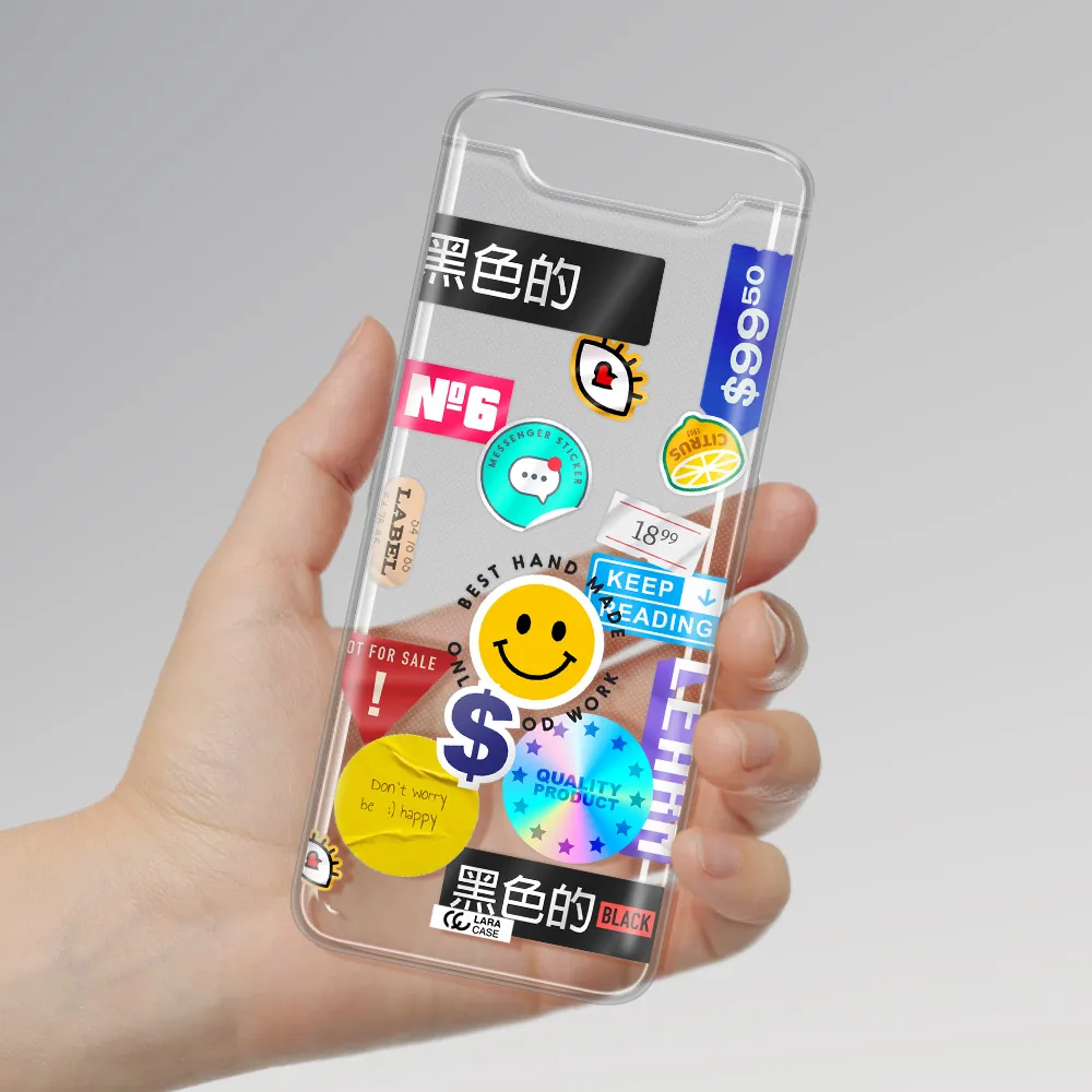 Happy Stıckers Samsung A80 Clear TPU Case
