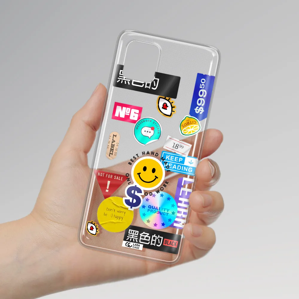 Happy Stıckers Samsung A81 Clear TPU Case