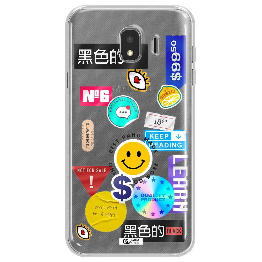 Happy Stıckers Samsung J4 Clear TPU Case
