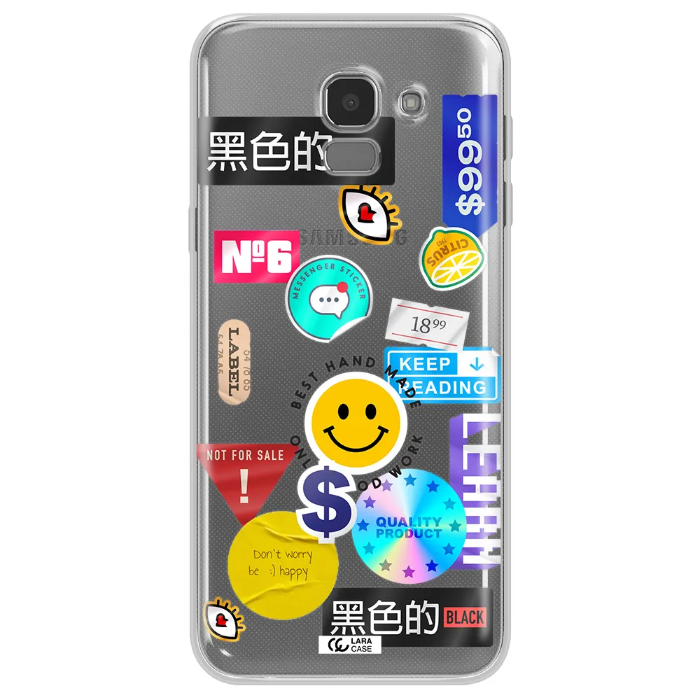 Happy Stıckers Samsung J6 Clear TPU Case