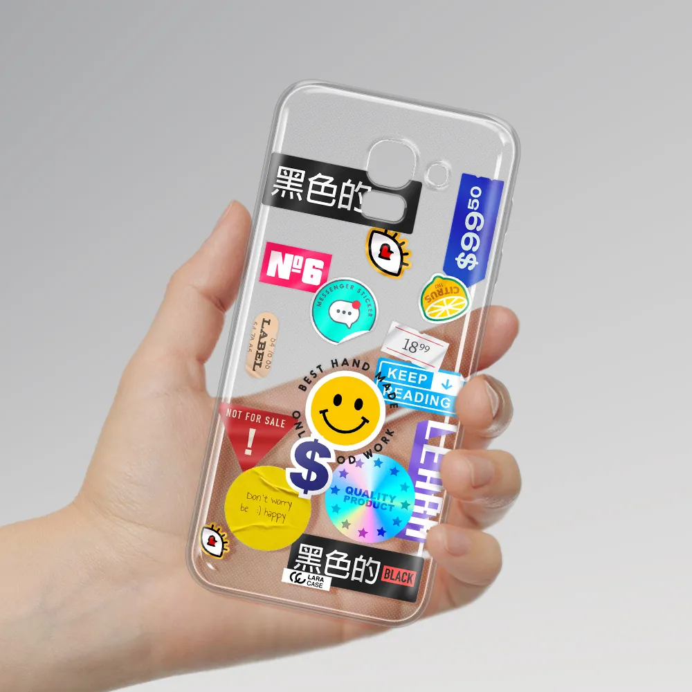 Happy Stıckers Samsung J6 Clear TPU Case