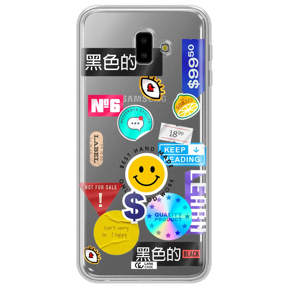 Happy Stıckers Samsung J6 Plus Clear TPU Case