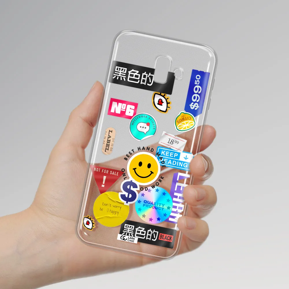 Happy Stıckers Samsung J6 Plus Clear TPU Case