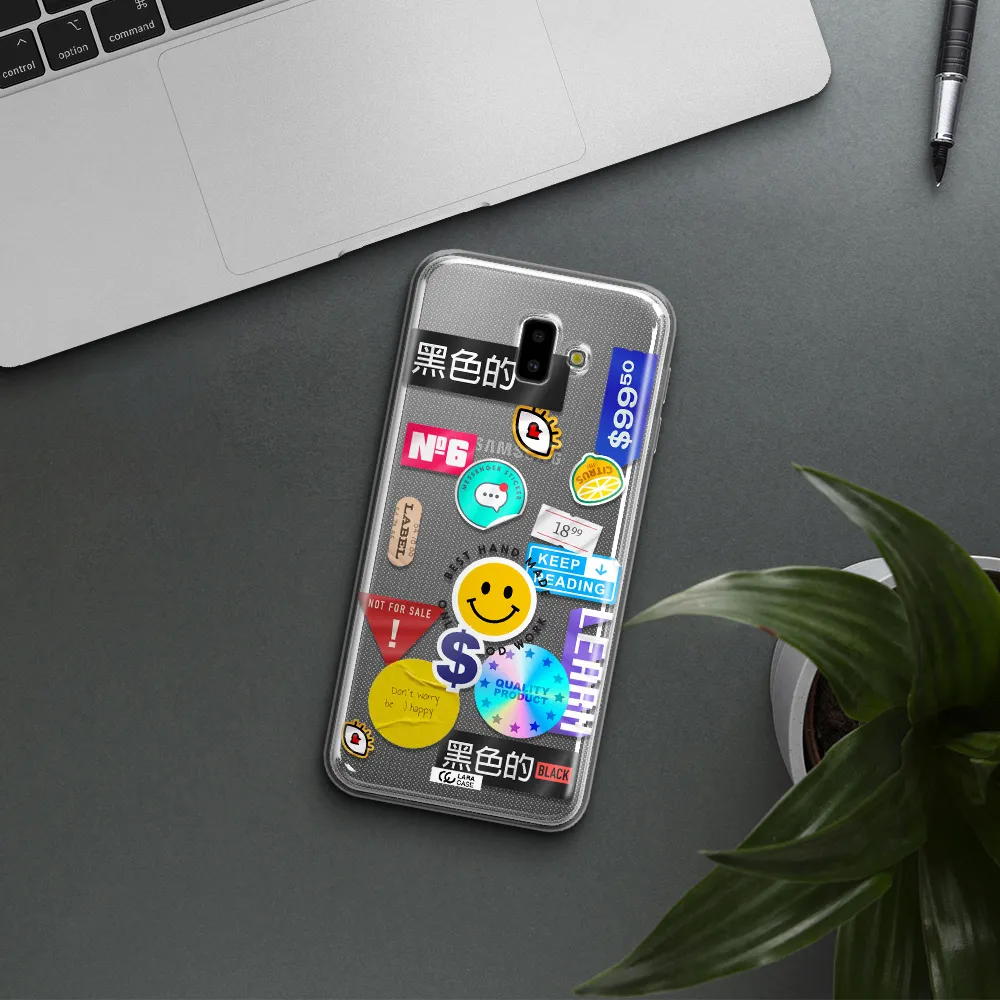 Happy Stıckers Samsung J6 Plus Clear TPU Case