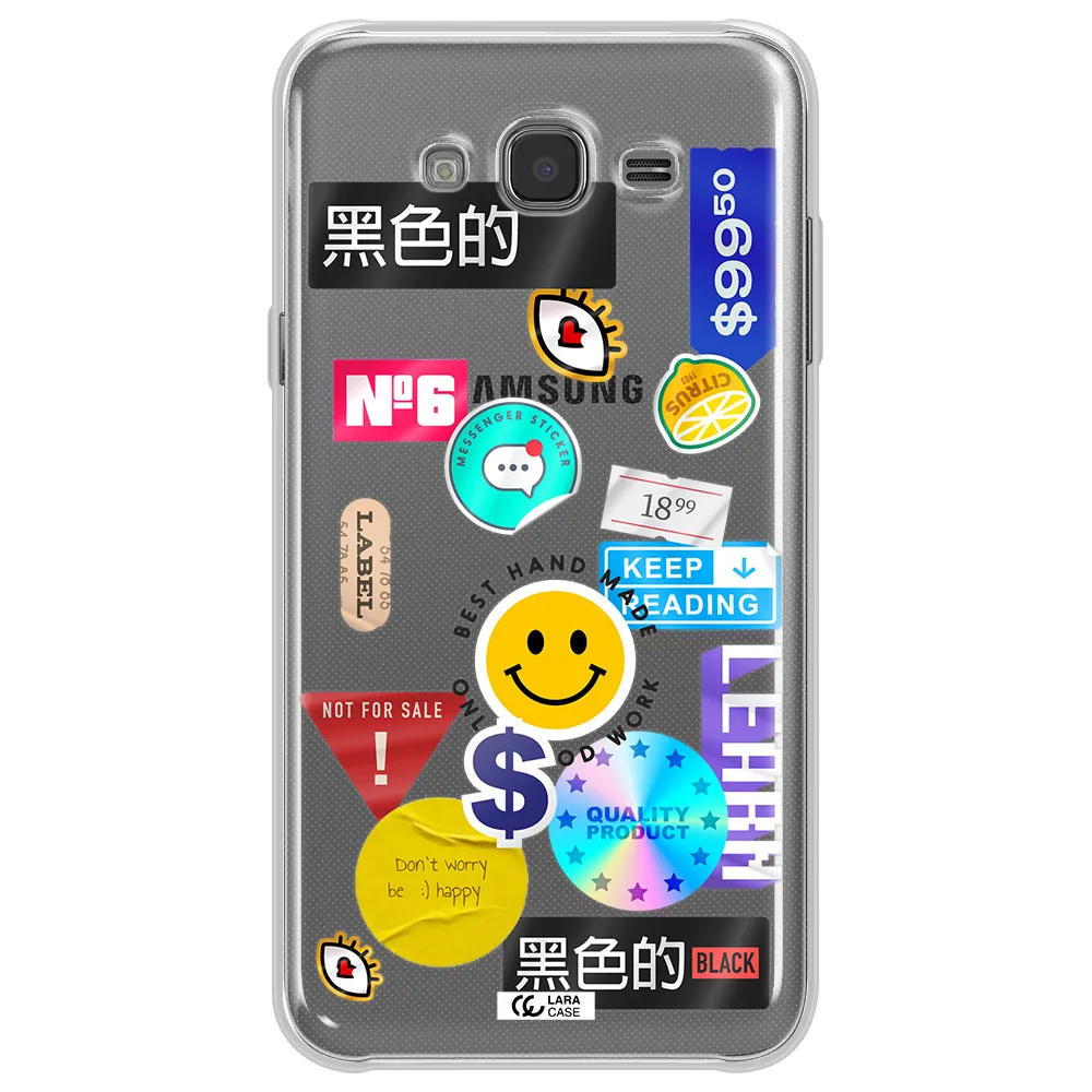 Happy Stıckers Samsung J7 2015 Clear TPU Case