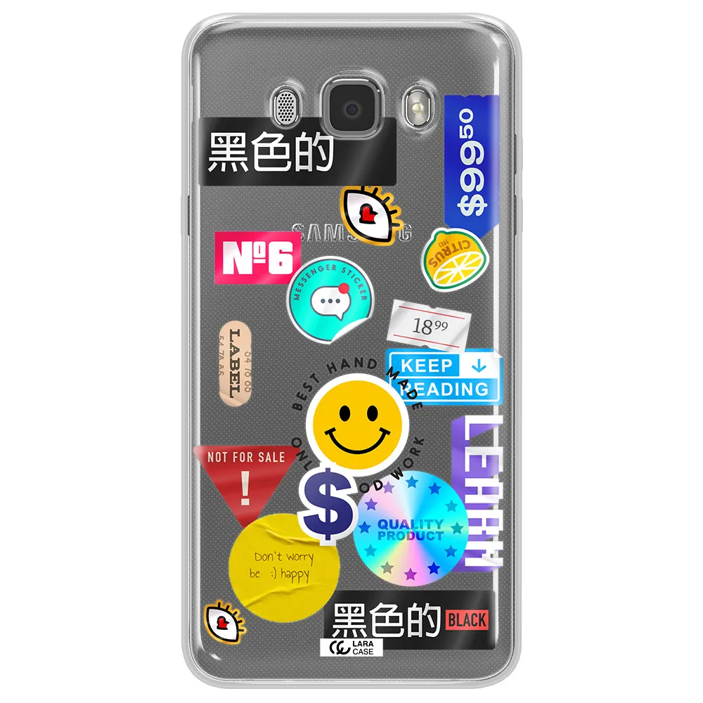 Happy Stıckers Samsung J7 2016 Clear TPU Case